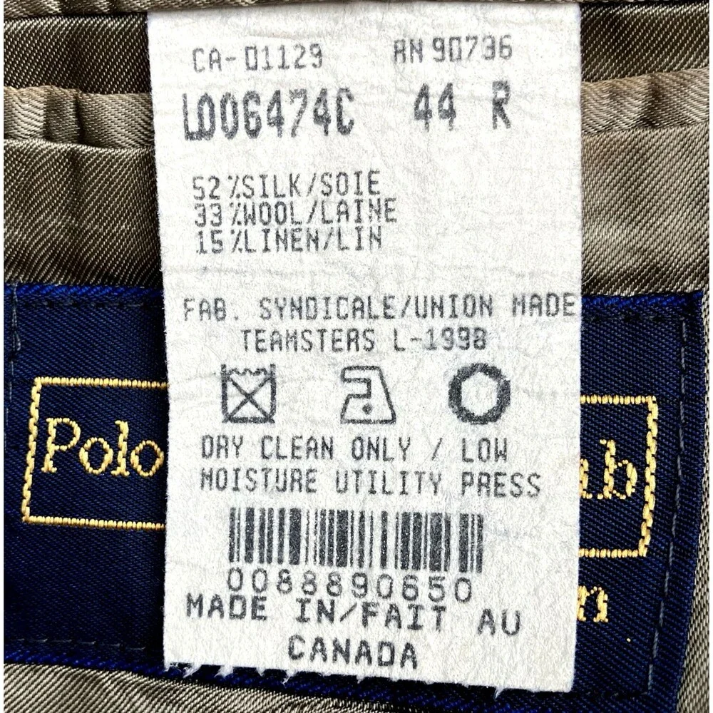 Polo University Club Lauren Sport Coat Vtg Silk Wool Linen 3 Btn 44 Tan Canada